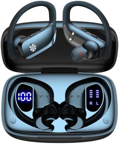 bmani Wireless Earbuds Bluetooth Headphones with 80H Playtime LED Display Case